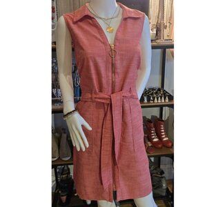 Sharagano Pink Belted Sleeveless Dress Size 12